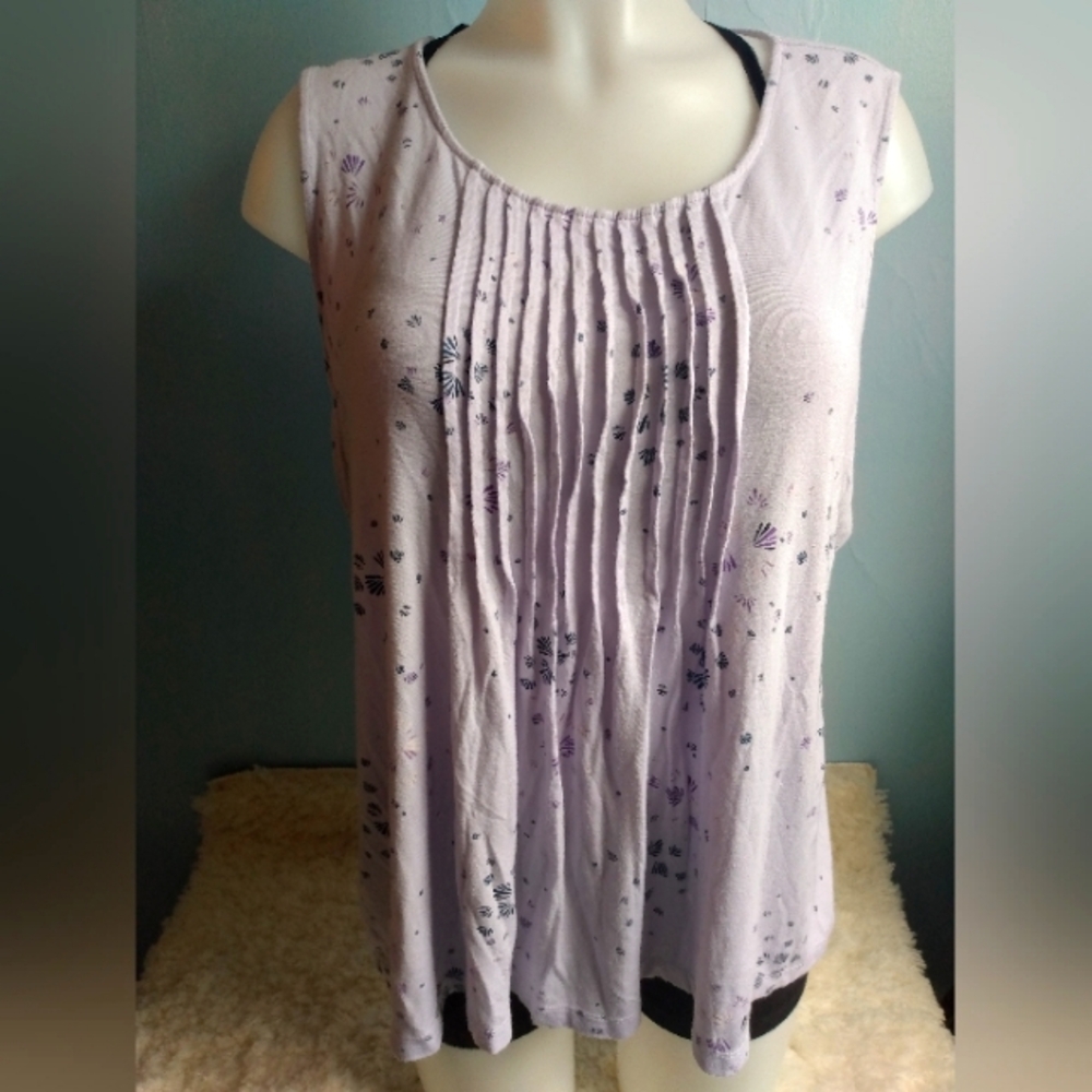 EUC Croft & Borrow woman's size XXL lilac pleated front tank top